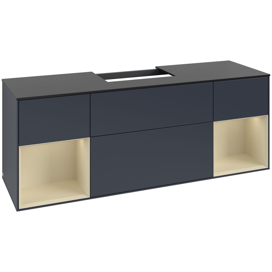 Wastafelonderkast Finion 1600x603x501mm Mid.Blue Matt Lacquer F212HJHG