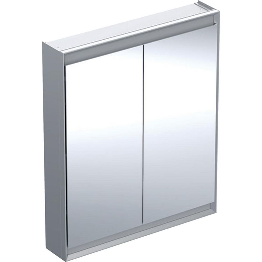 Opbouw spiegelkast 2 deuren 75x90cm ComfortLight aluminium ONE