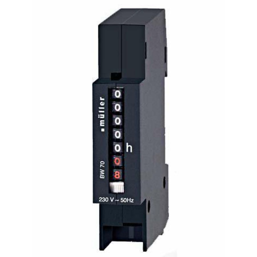 Urenteller BW70.18 DIN-rail115V 50Hz 1TE zwart
