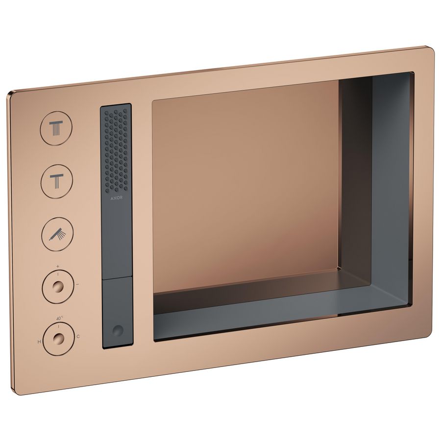 AXOR Incava Douchesysteem 600/390 met thermostaat voor 3 functies Polished Red Gold