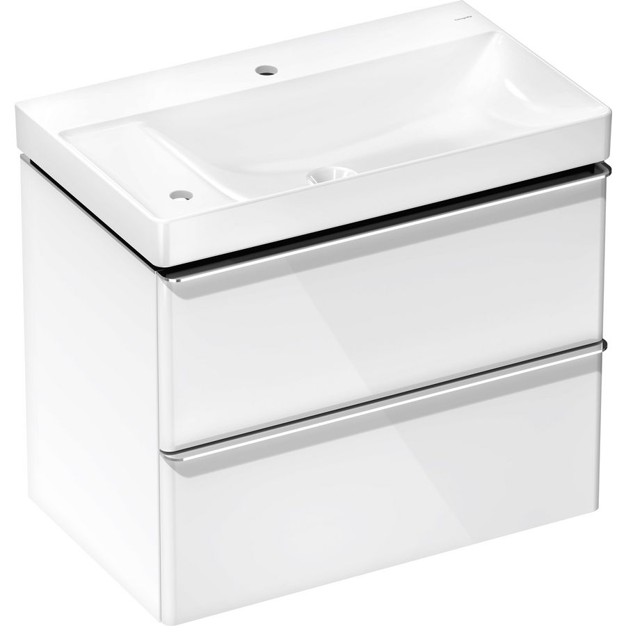 Badmeubel Xelu Q set High Gloss White 780/475 LI. greep chroom