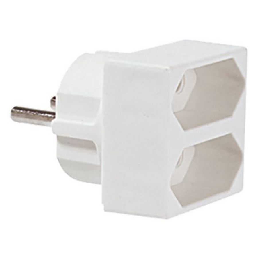 Multistekker plug pin: RA socket: 2x eurostekker wit