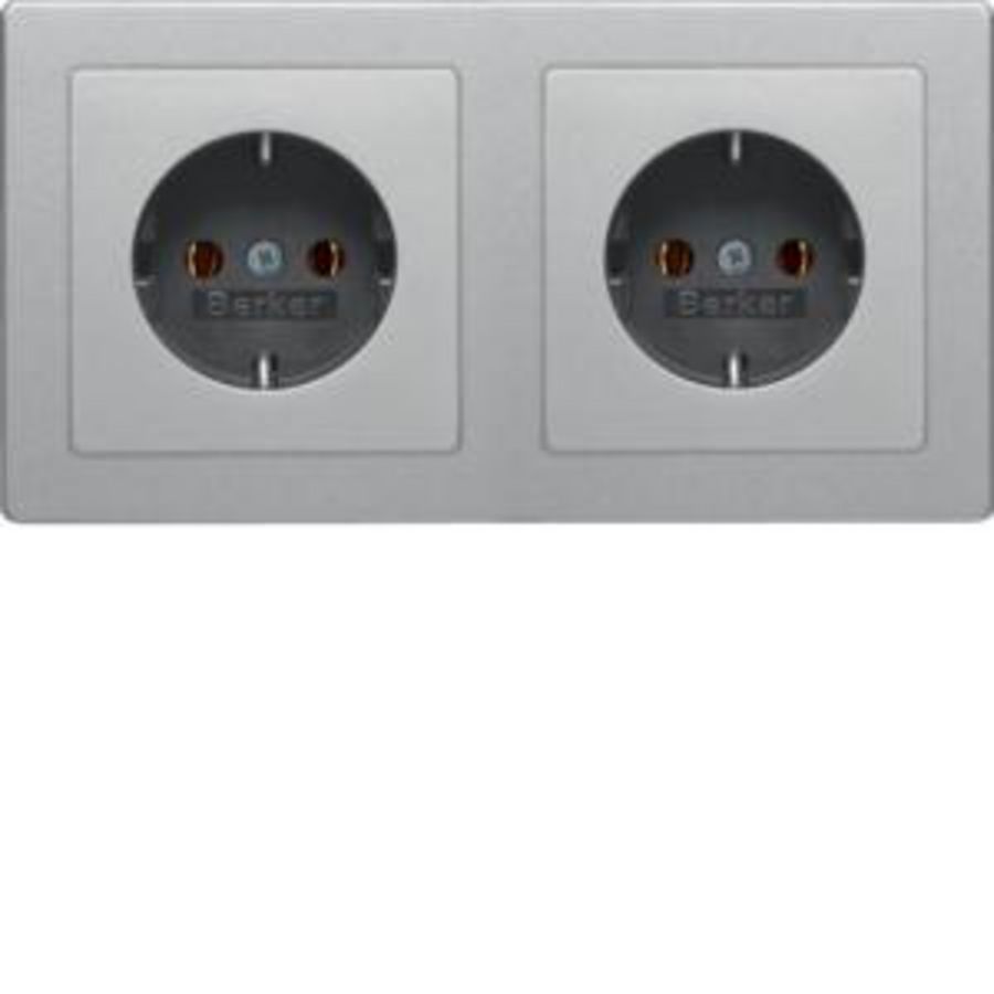 Wandcontactdoos RA 2-v afdekraam berker Q.1 alulook