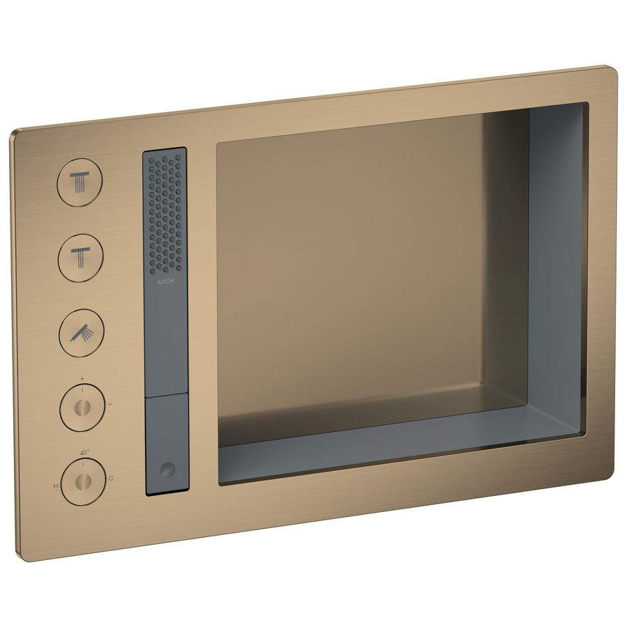 AXOR Incava Douchesysteem 600/390 met thermostaat voor 3 functies Brushed Bronze