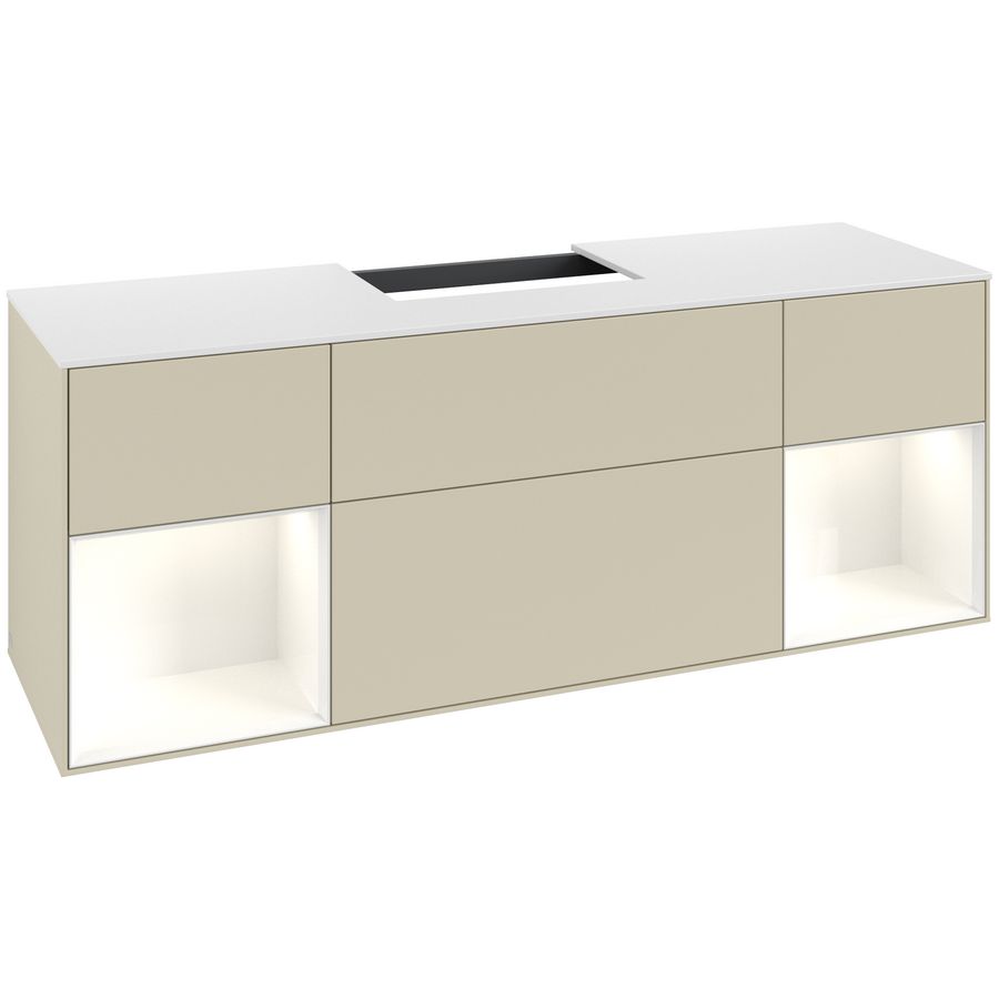 Wastafelonderkast Finion 1600x603x501mm S.Grey Matt Lacquer F211GFHJ