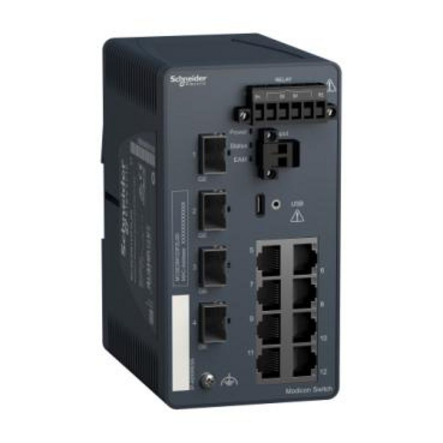 Managed Switch 8 ports for copper + 4 Gigabit SFP Modicon