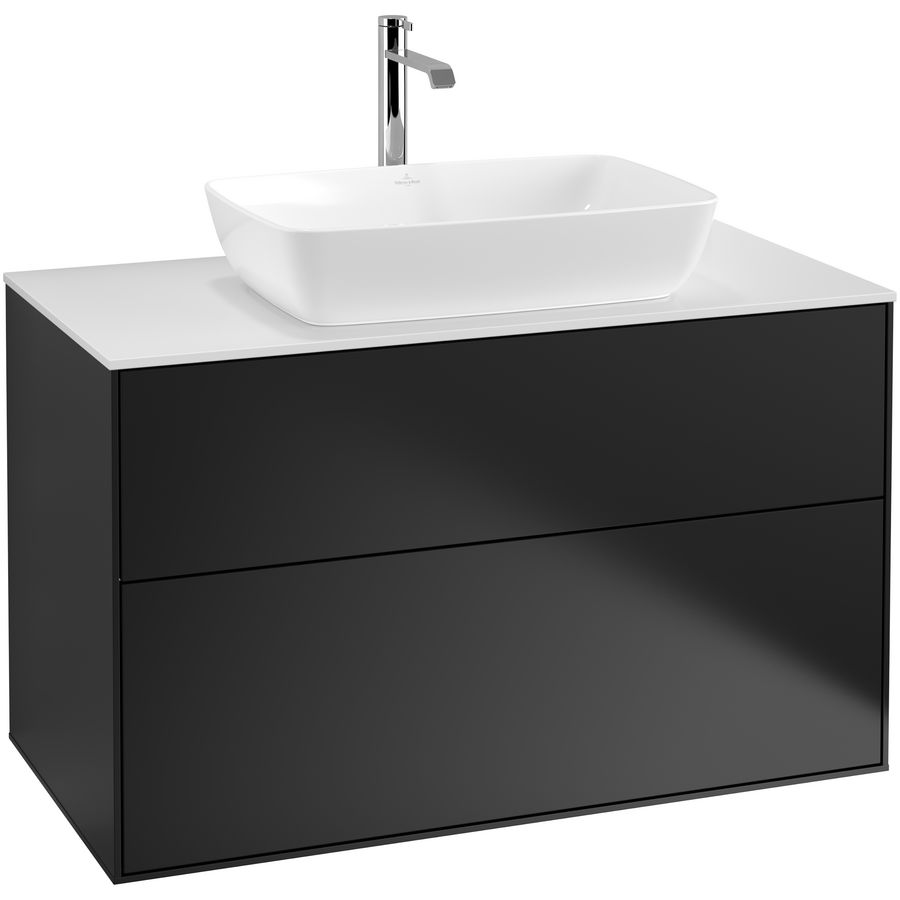Wastafelonderkast Finion 1000x603x501mm Black Matt Lacquer F76100PD