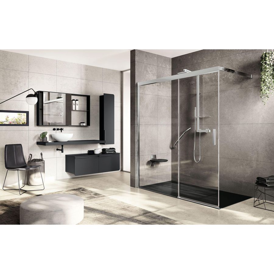 Rose phh 137 re verst.137-140cm helder glas wit/chroom