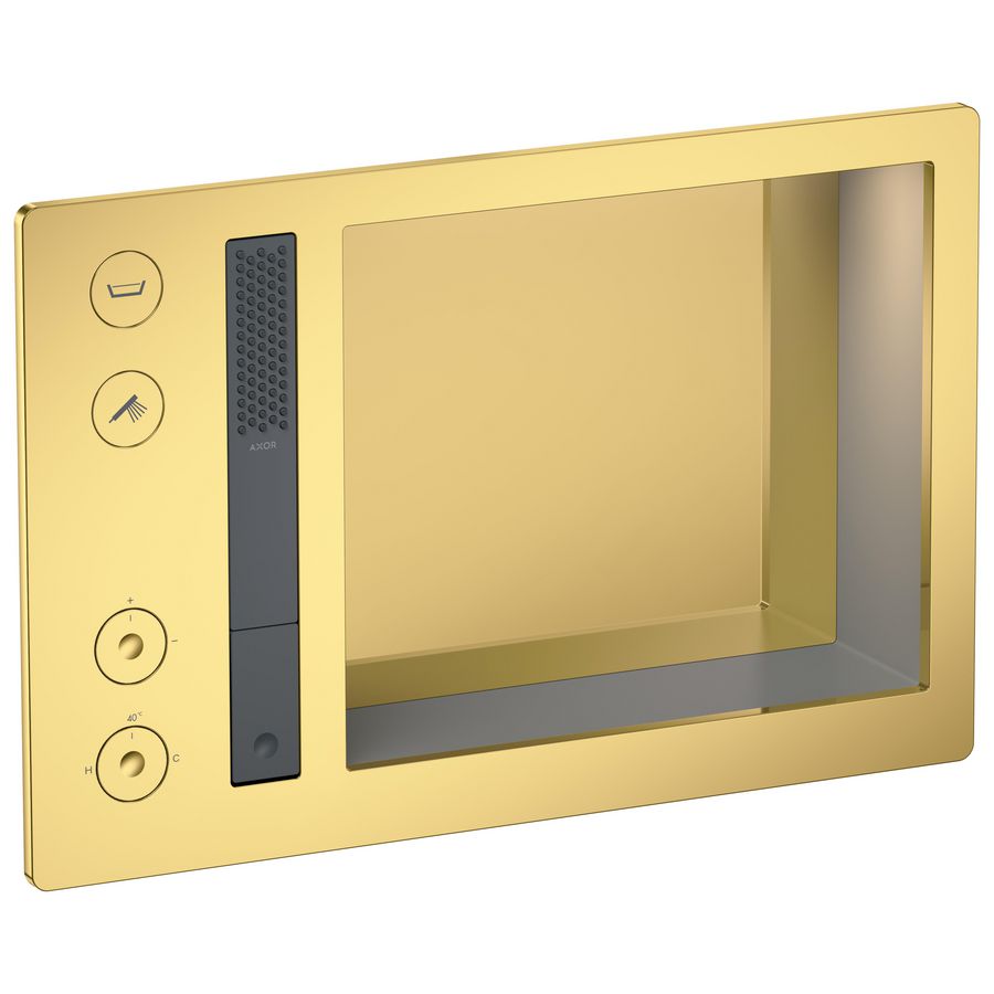 AXOR Incava Douchesysteem 600/390 met thermostaat voor 2 functies voor versie met licht Polished Gold Optic