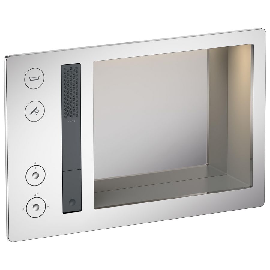 AXOR Incava Douchesysteem 600/390 met thermostaat voor 2 functies voor versie met licht chroom