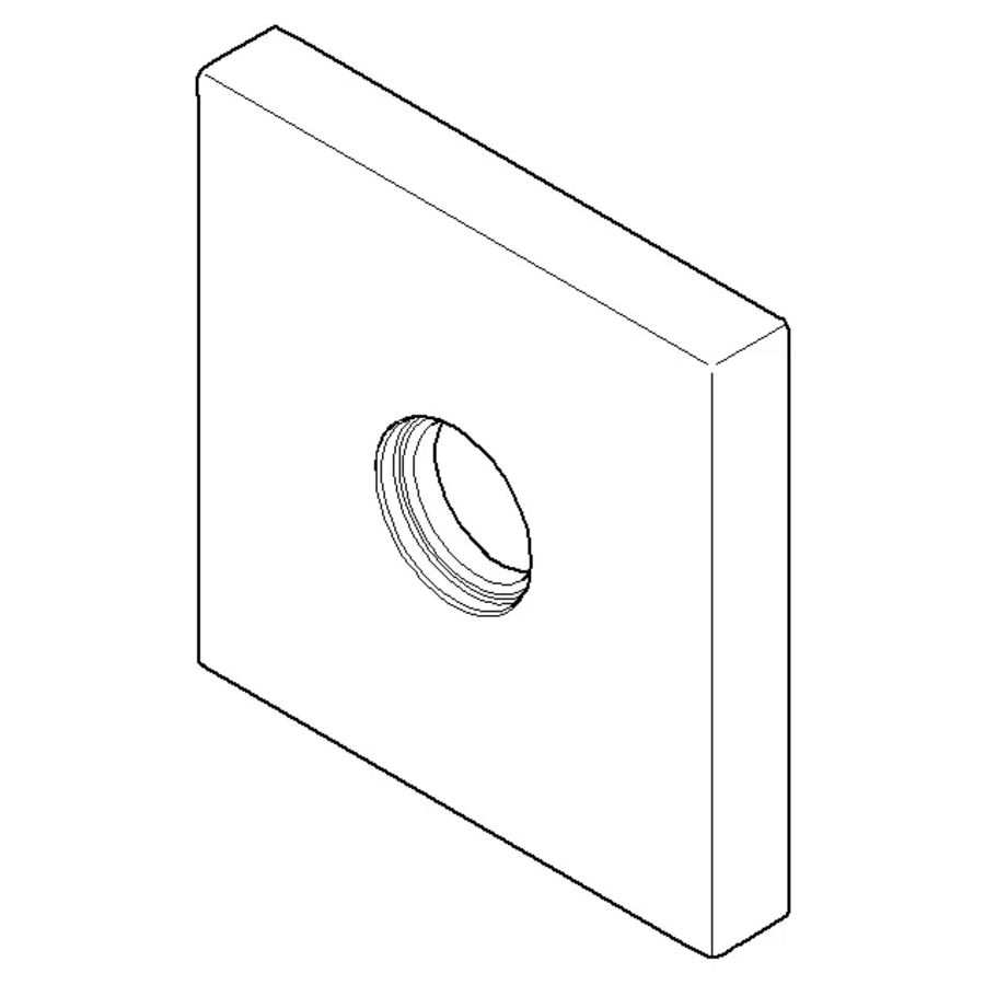 Rozet 60x60x12,5mm Platina gebors.