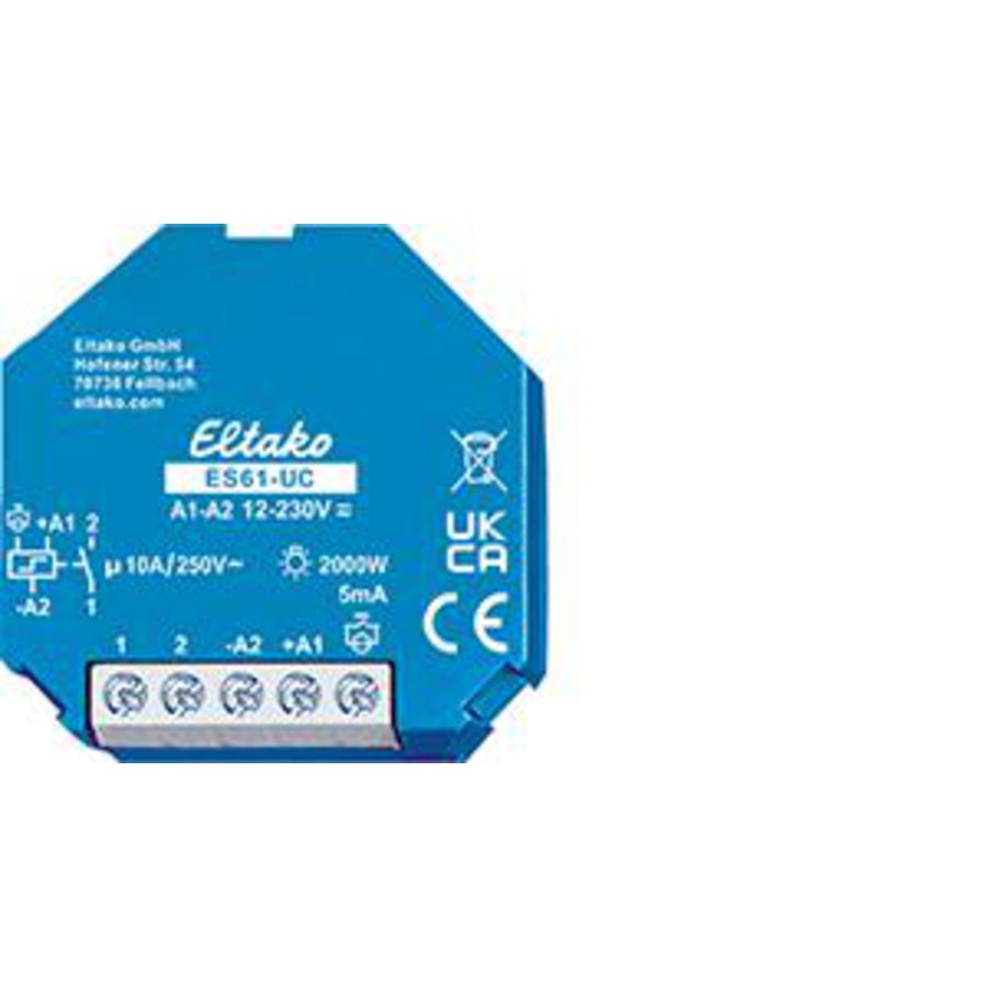 Impulsrelais 1 NO pot.vrij 10A/250V. Multispanning stuursp.
