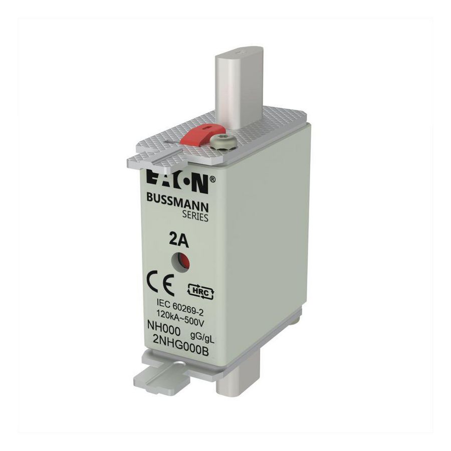 Zekering laagsp. 2A AC 500V NH000 gL/gG dubbele meld VVE=3
