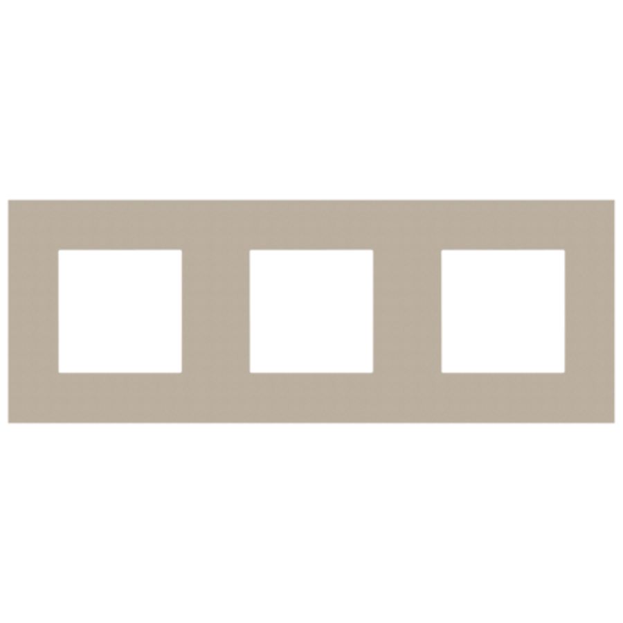 3-Voudige afdekplaat 71mm centerafst. Pure steel champa