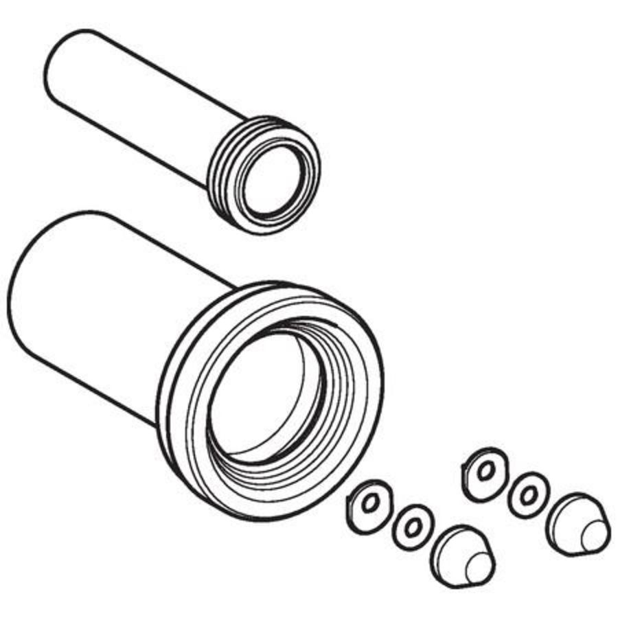 Aansluitgarnituur / toe- en afvoerset tbv wandcloset matchroom 2-dlg. ø90mm / ø45mm L=185mm