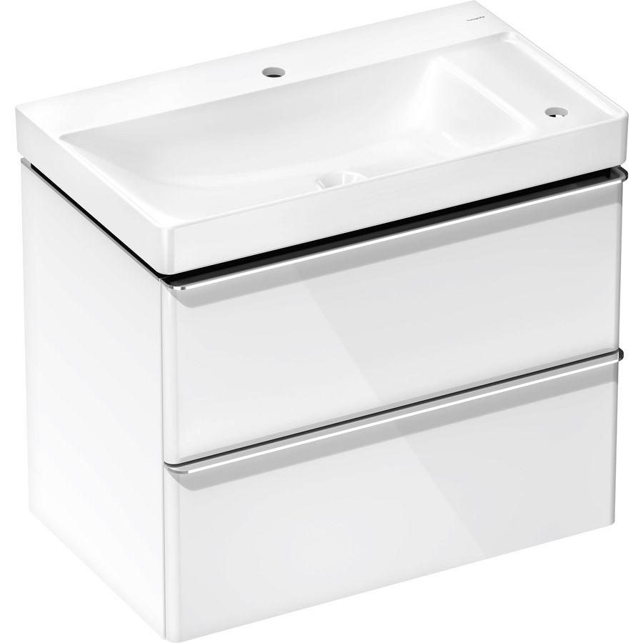 Badmeubel Xelu Q set High Gloss White 780/475 RE. greep chroom