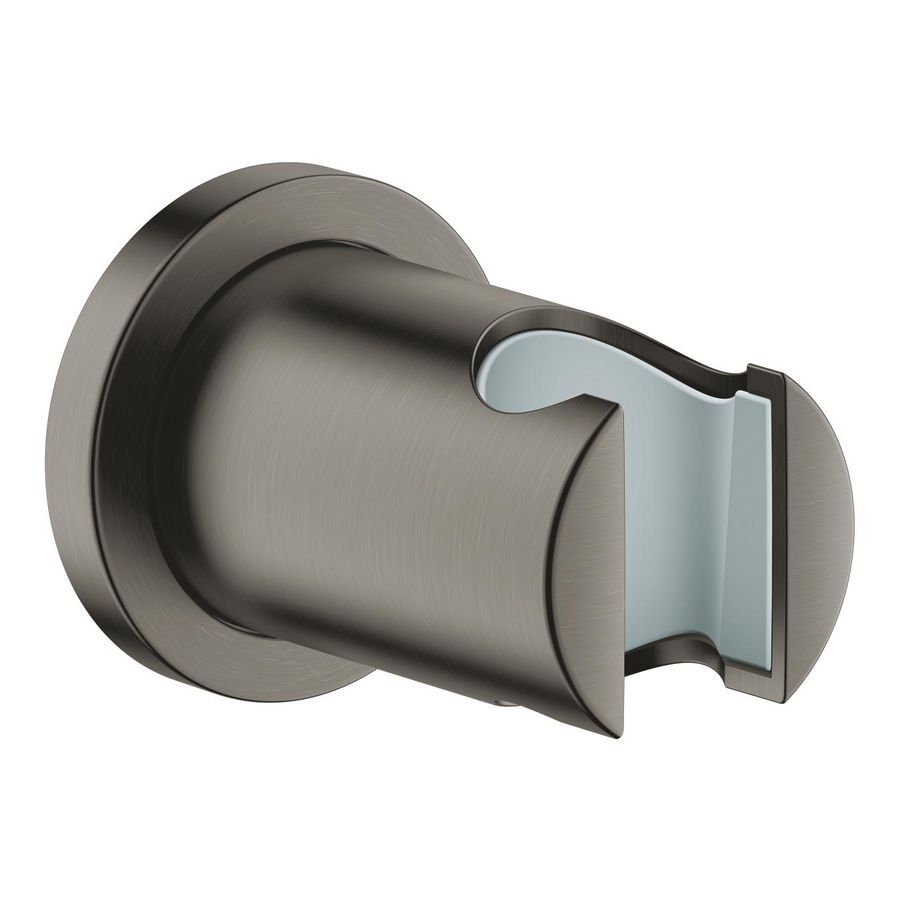 Rainshower wandhouder hard graphite geborsteld (mat donker grijs) rond