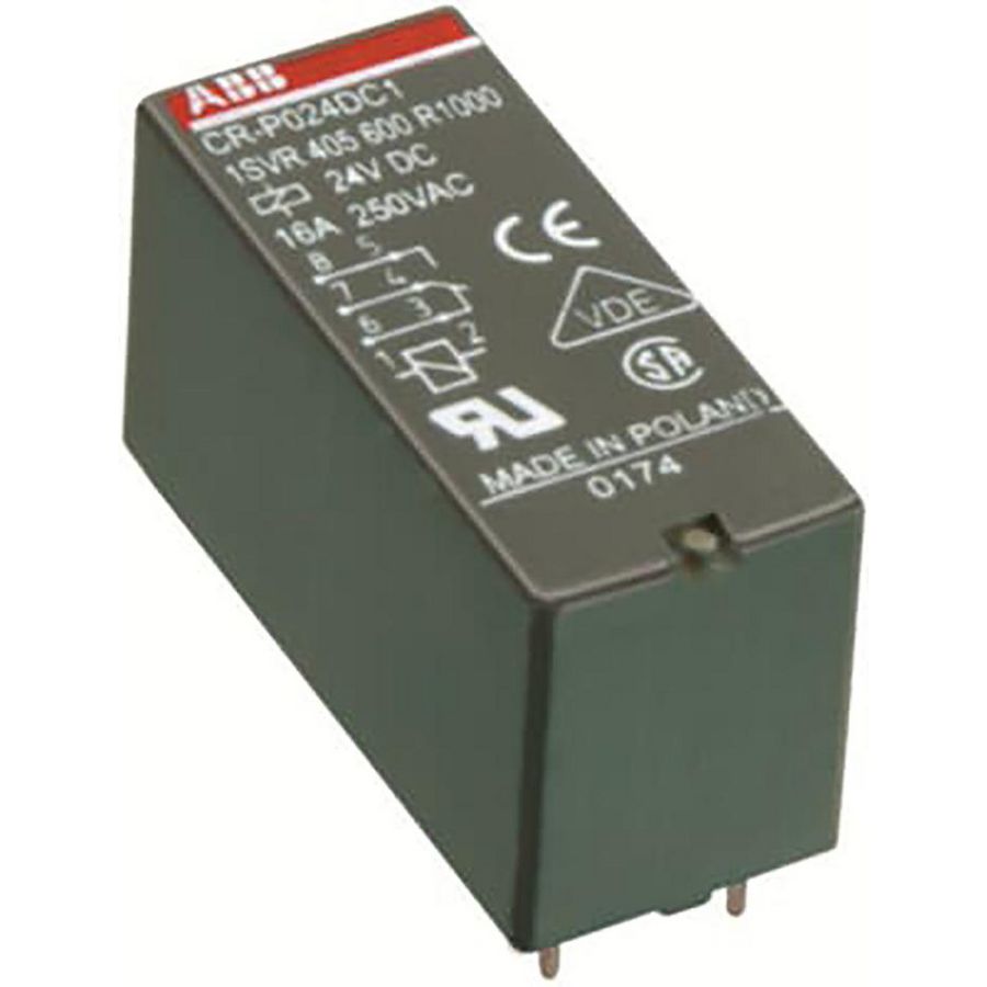 Insteekrelais 2c/o A1-A2=12VAC 250V/8A VVE=10