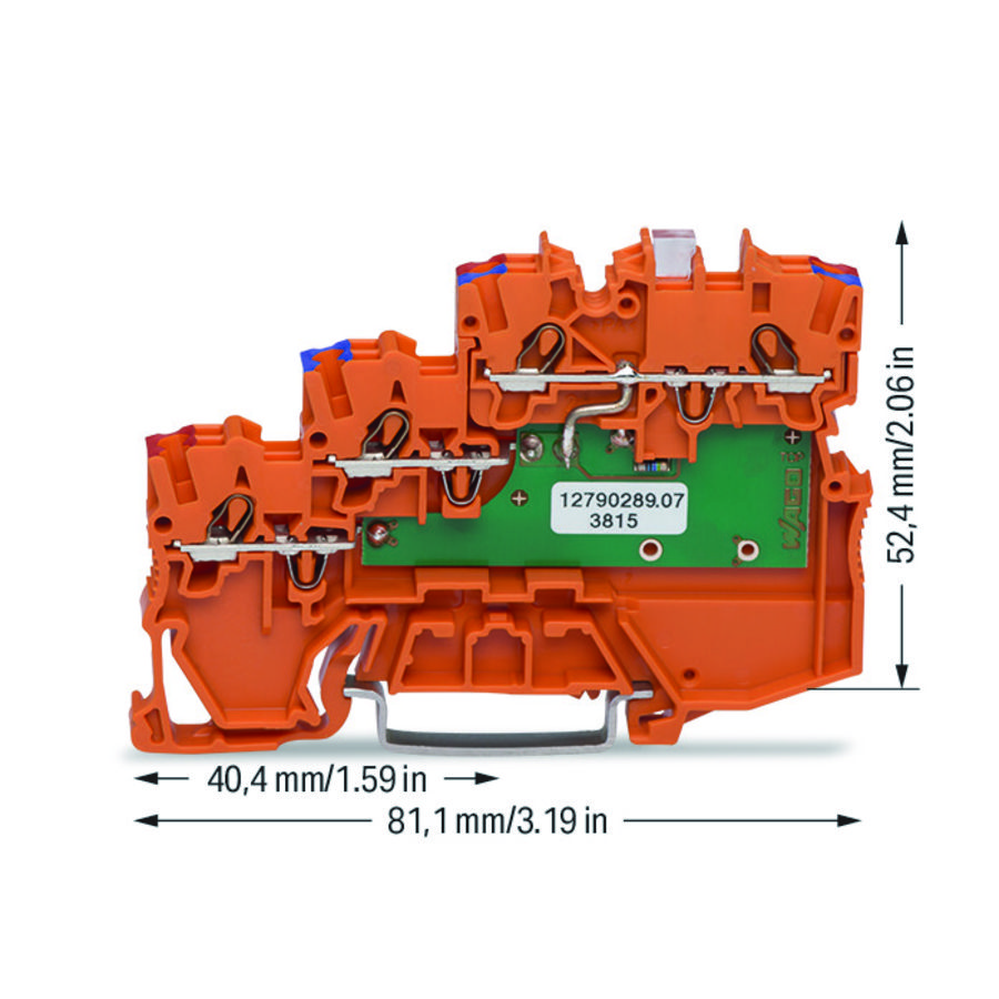 3-draads initiatorvoedingsklem LED groen 1 mm² oranje VVE=15
