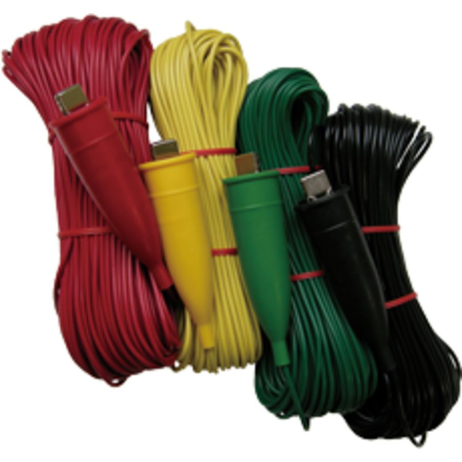 Meetsnoerenset tbv aardweerstandmeting, rood 40m, groen/geel