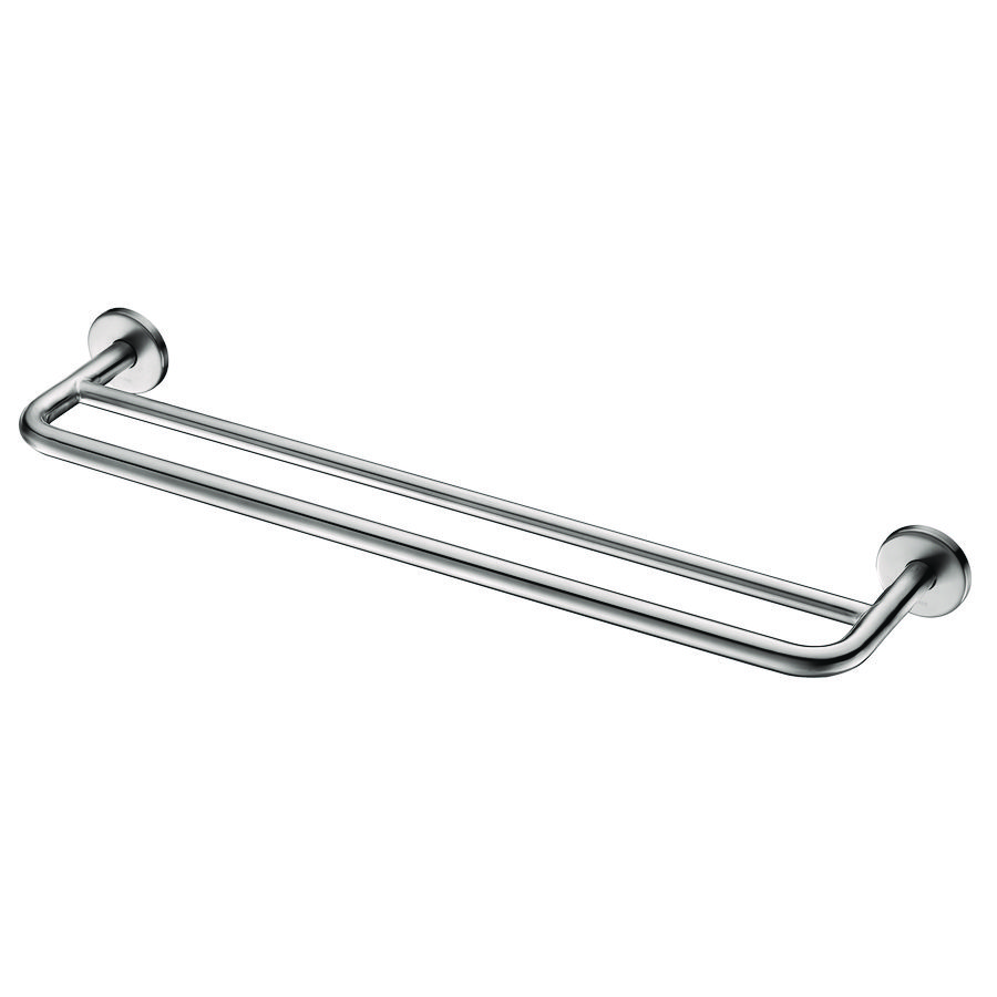 Handdoekbeugel 60cm dubbele stang RVS mat gepolijst