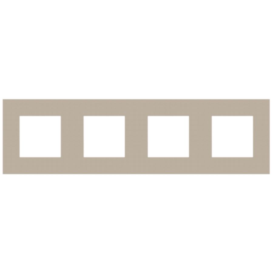 4-voudig afdekplaat hoh 71mm Pure steel champagne