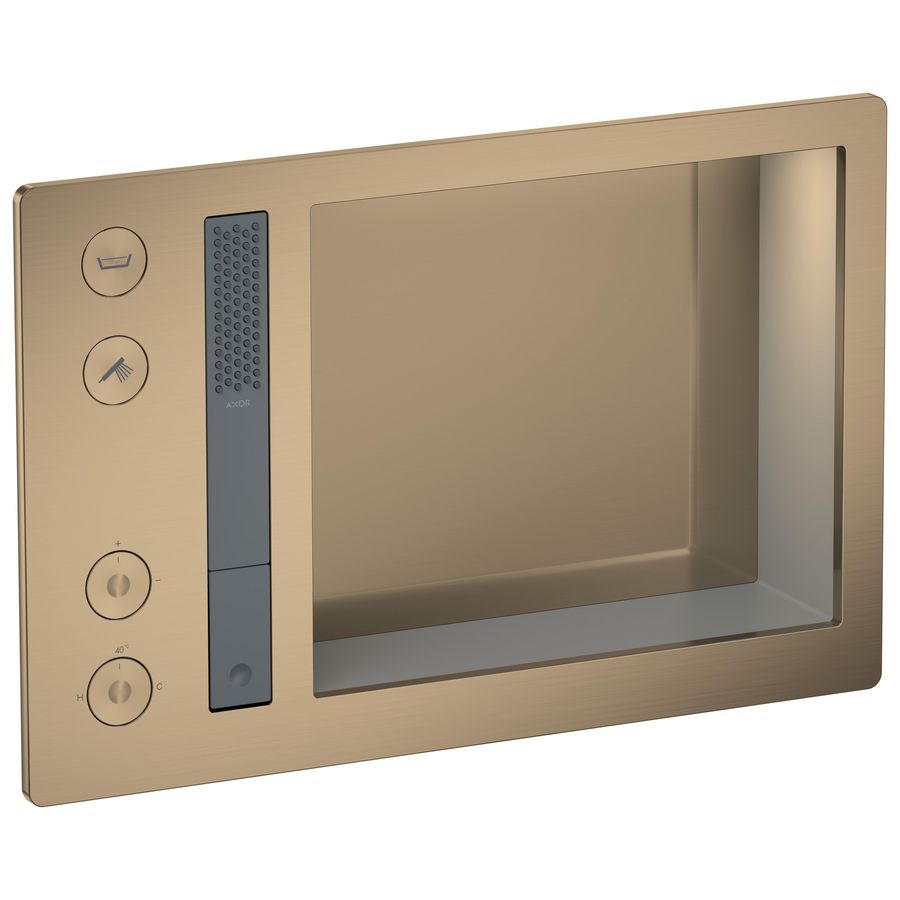 AXOR Incava Douchesysteem 600/390 met thermostaat voor 2 functies voor versie met licht Brushed Bronze
