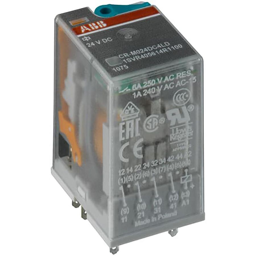 Hulkpcontact inplugbaar CR serie 4c/o,A1-A2=24VDC VVE=10