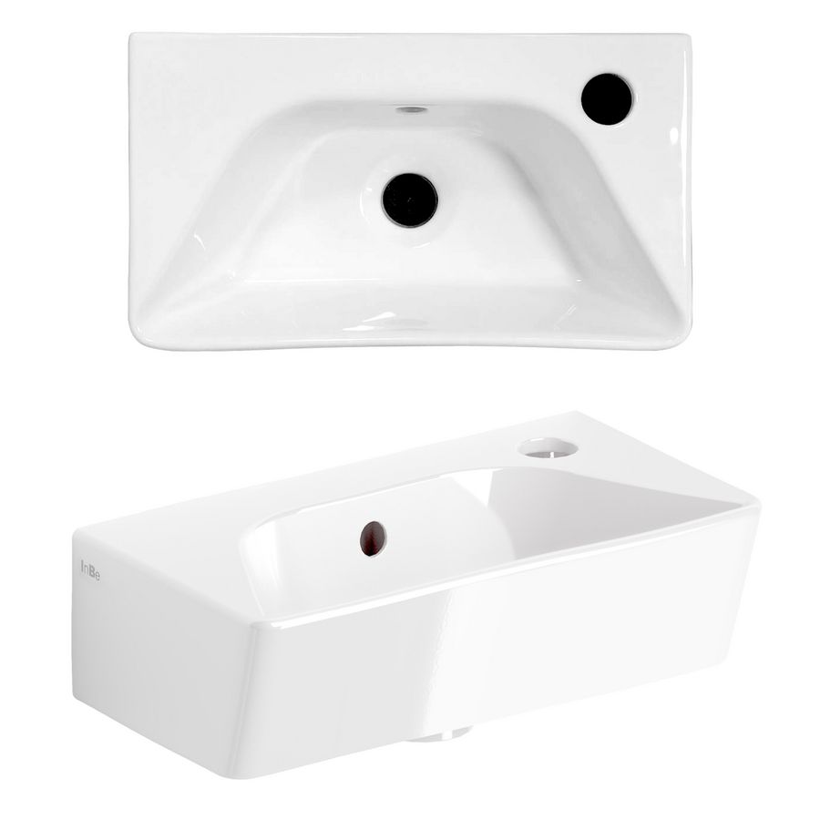 Fontein m kraangat z plug wit keramiek InBe 6