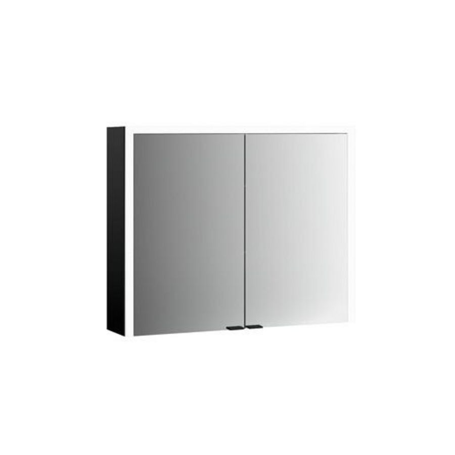 Led-Spiegelkast Prime 3 opbouw 1200mm 2 deur Zwart