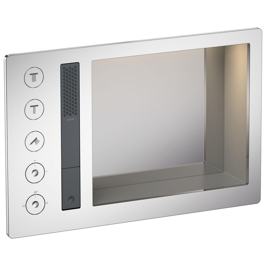 AXOR Incava Douchesysteem 600/390 met thermostaat voor 3 functies voor vrsie met licht chroom
