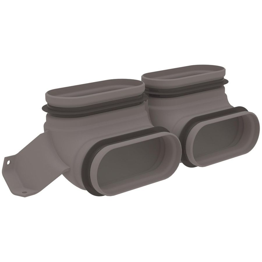 Bocht Luchtkanaal Flat verticaal, dubbelkanaal