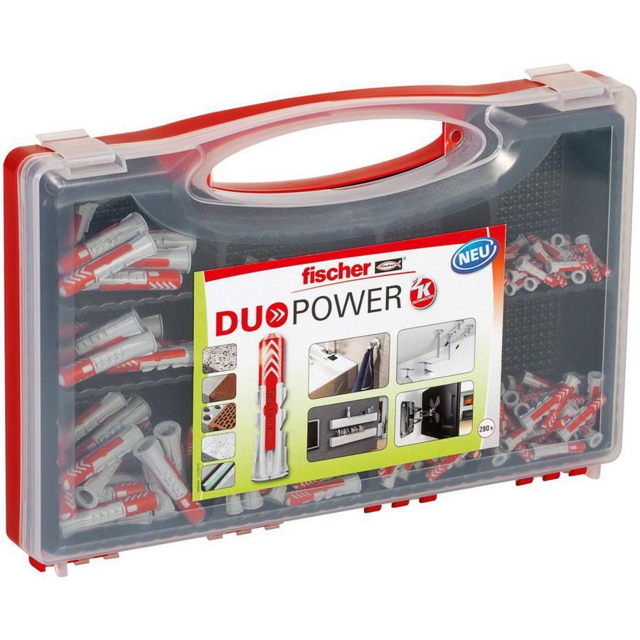 Assortimentsdoos muurpluggen (5x25, 6x30, 8x40 en de 10x50) 280-dlg. Redbox Duopower OP=OP