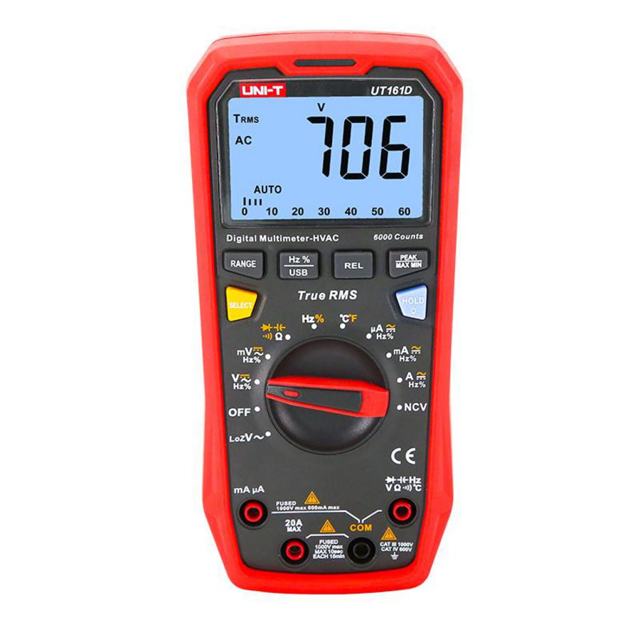 TRMS Moderne autoranging multimeter met temperatuur