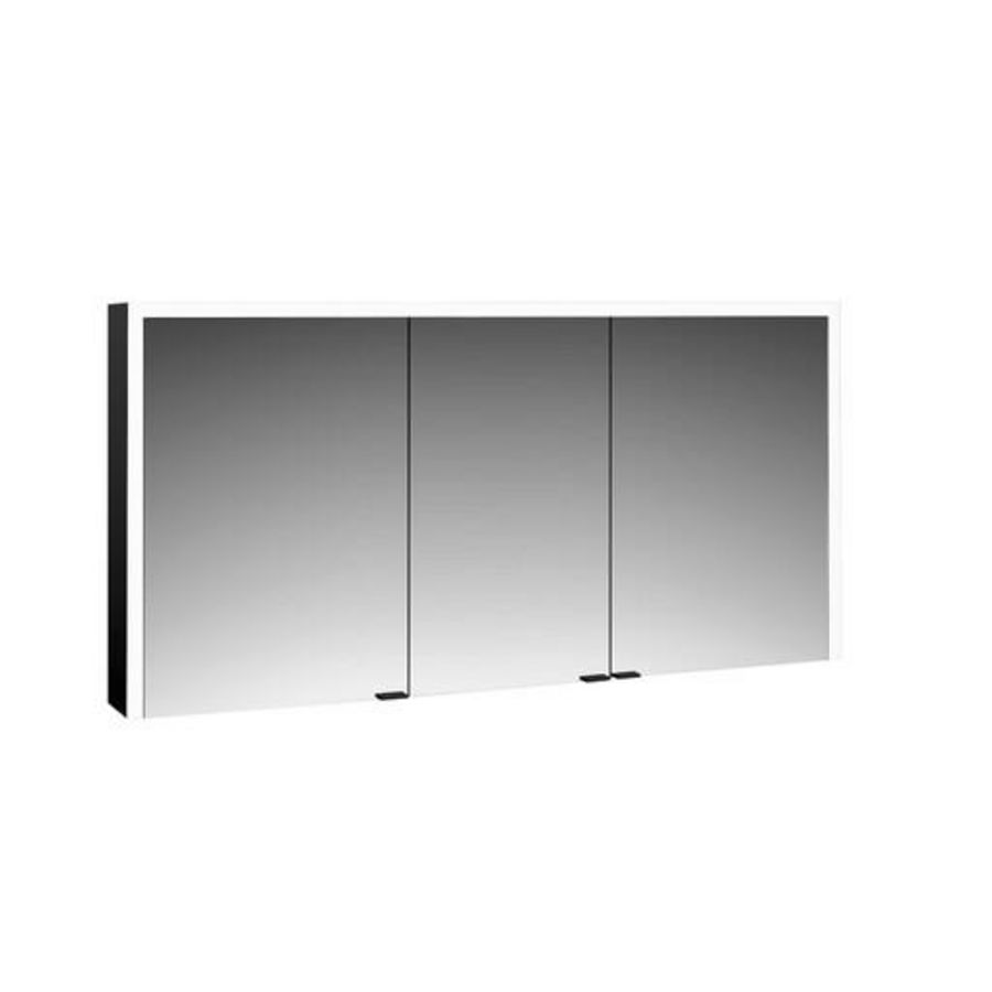 Led-Spiegelkast Prime 3 opbouw 1400mm 3 deur Zwart