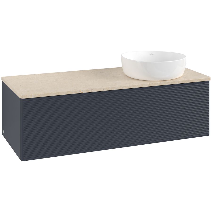 Wastafelonderkast Antao 1200x360x500mm Mid.Blue Matt Lacquer K34113HG