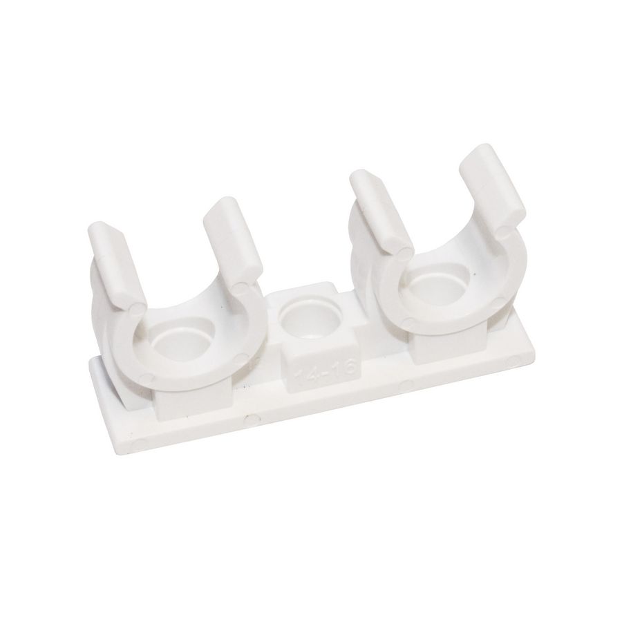 Pijpbeugel dubbel 14/15mm PP z. schroeven/pluggen VVE=100