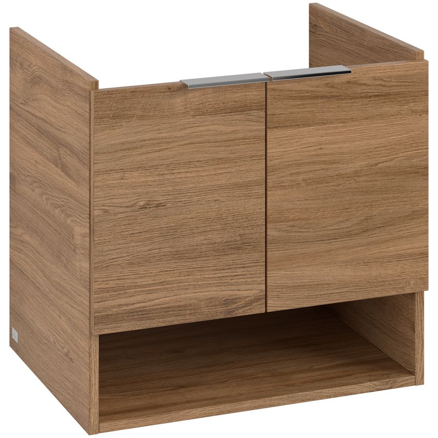Wastafelonder. ARCHITECTURA 550x520x420mm Oak Kansas B88900RH greep alu. glans