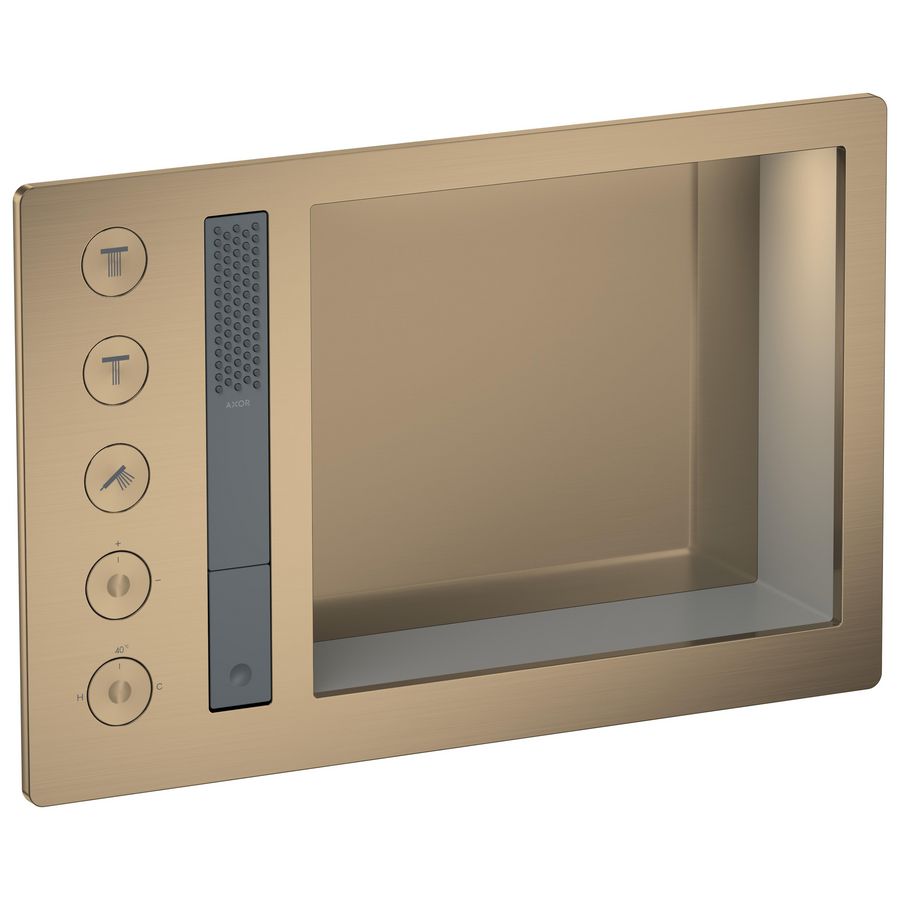 AXOR Incava Douchesysteem 600/390 met thermostaat voor 3 functies voor vrsie met licht Brushed Bronze