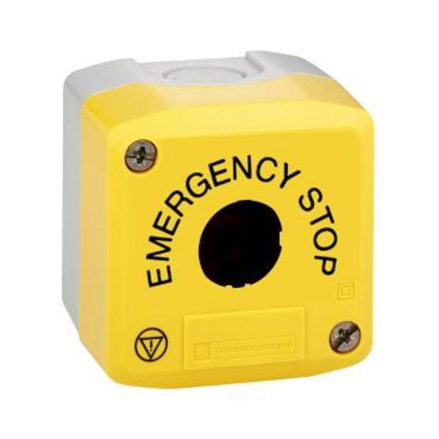 Drukknopkast 1 gatEMERGENCY STOP" Geel Harmony XAL-K
