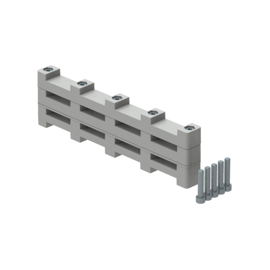 Railsteun H50mm DPX3 -DMX3 1600A 3-polig + N zwevend -isol.