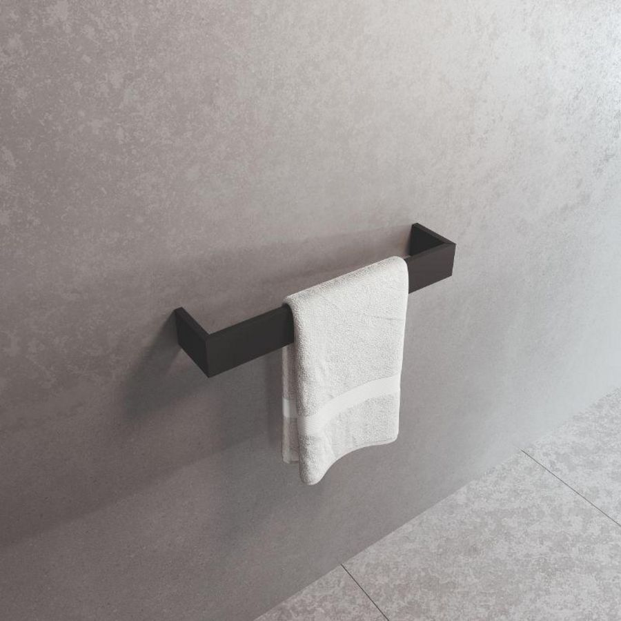 Enkele handdoekhouder Frame 9x30cm zwart mat