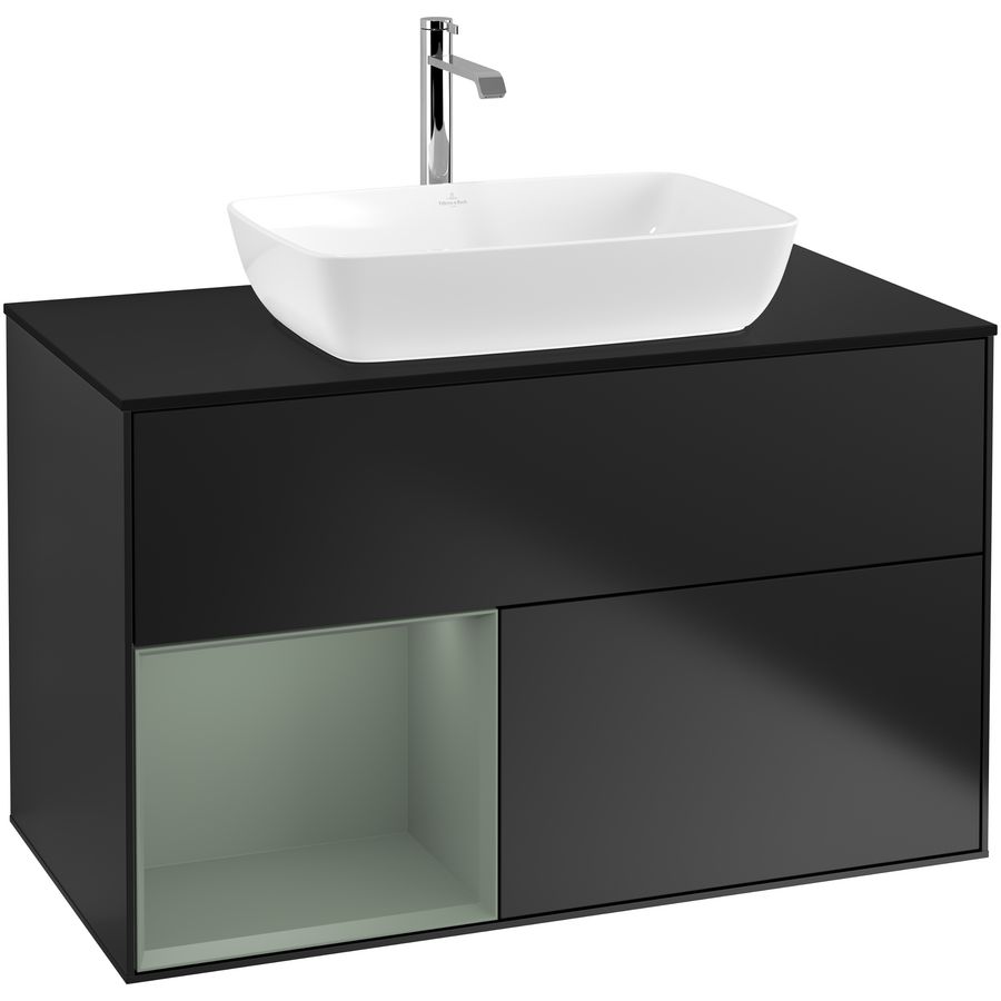 Wastafelonderkast Finion 1000x603x501mm Black Matt Lacquer F772GMPD