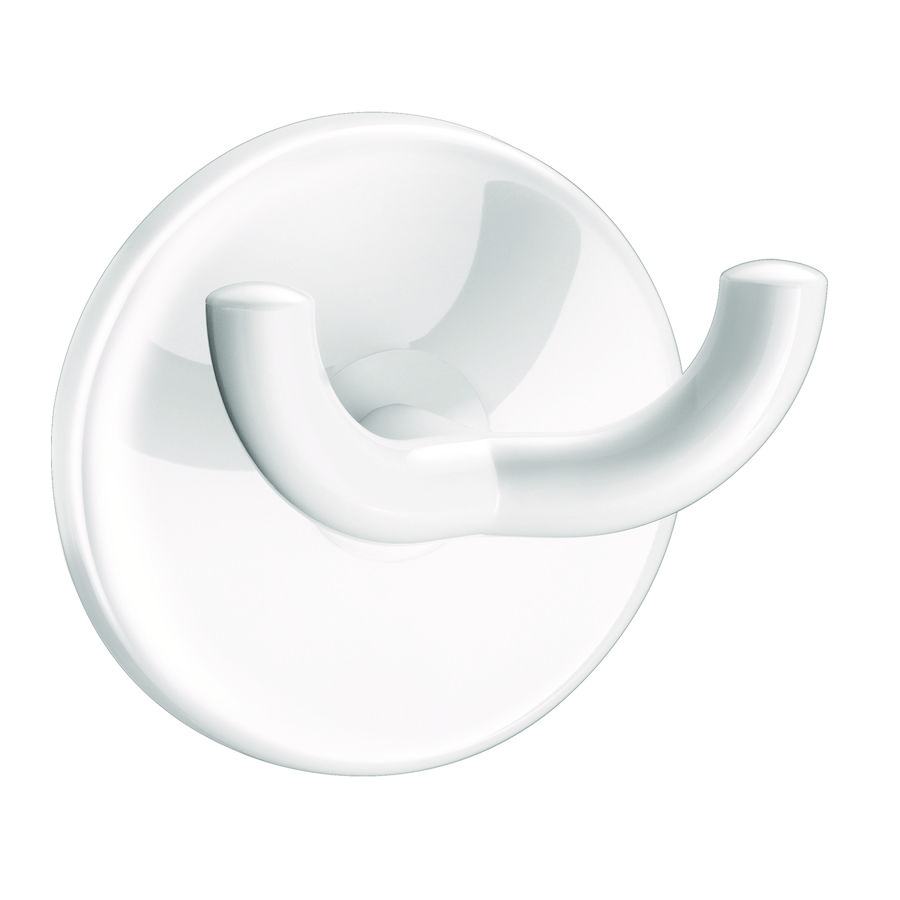 Kledinghaak dubbel nylon wit 62x42x62mm