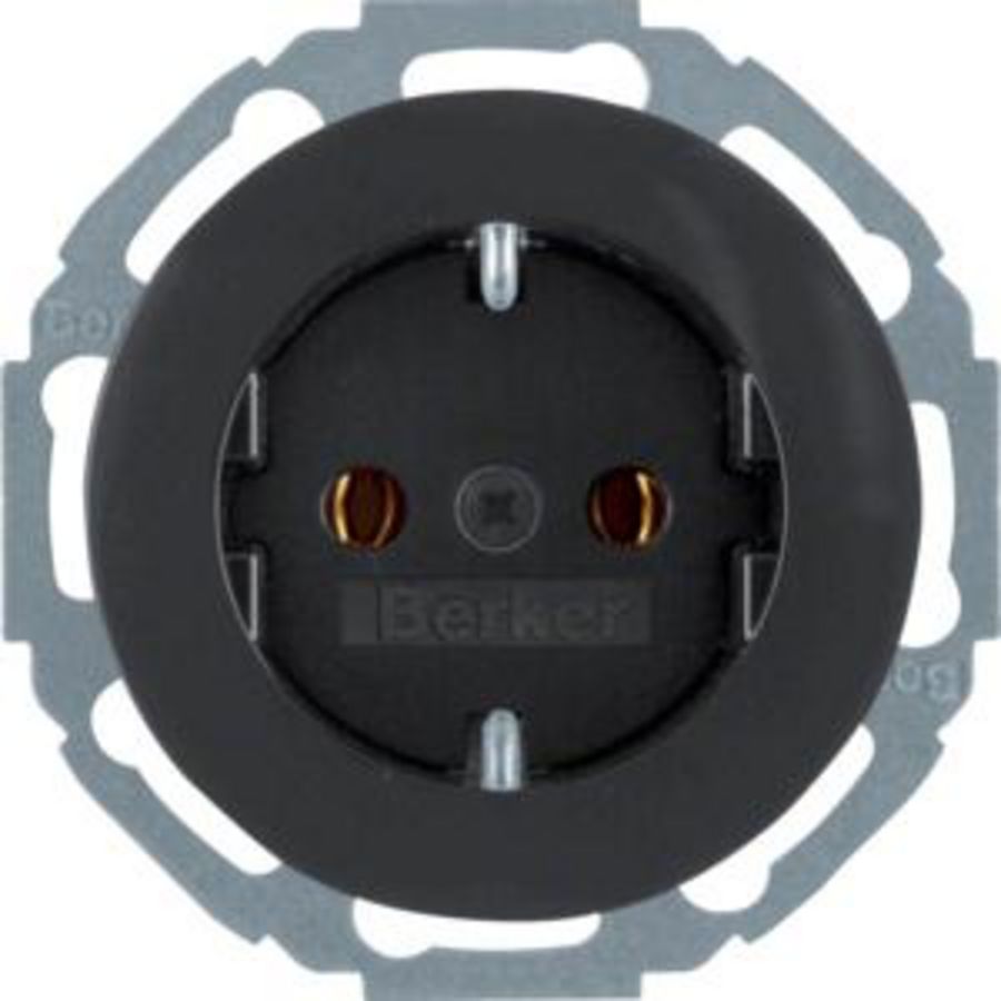 Wandcontactdoos RA diagonaal 45gr. berker R.1/R.3/R.8 zwart