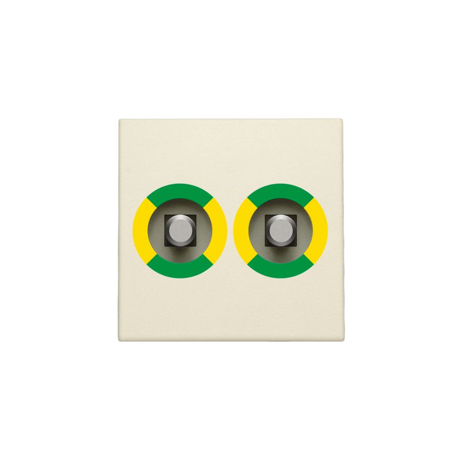 Afwerkingsset stopcontact dubbel pot.vereff.contact cream