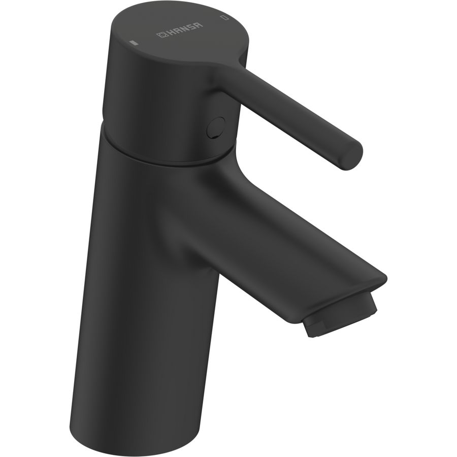 Wastafelkraan, Eengreeps, brass, Mat zwart, 109 mm