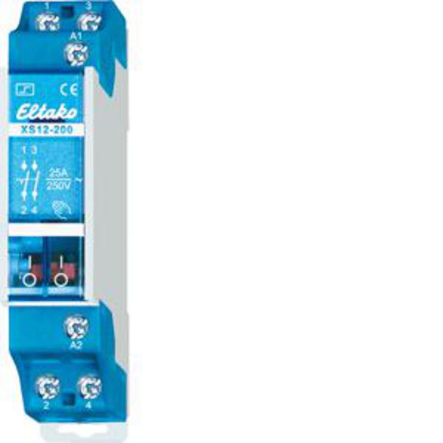 Impulsrelais 2 NO 25A/250V AC. Stuurspanning 230VAC