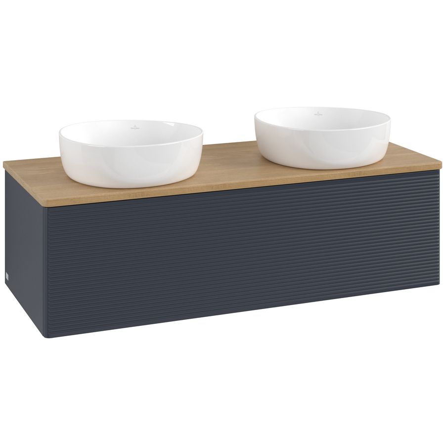 Wastafelonderkast Antao 1200x360x500mm Mid.Blue Matt Lacquer K35111HG