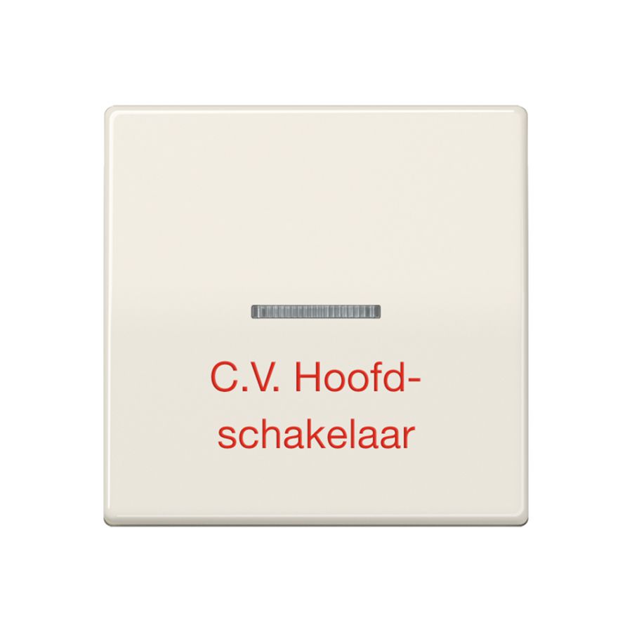 Schakelwip AS500 wit slagvast met tekst CV